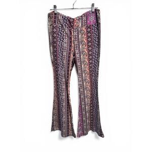 Boho Print Soft Leggings Flared Legs Size XL 15-17 No Boundaries Cottagecore
